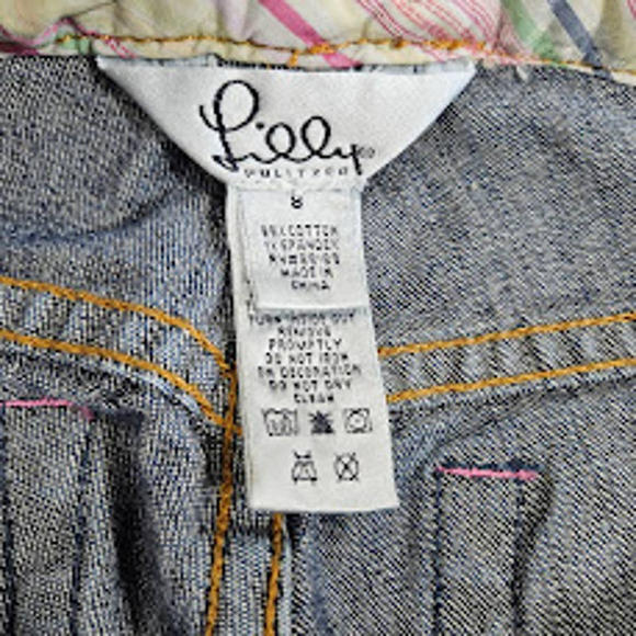 Lilly Pulitzer Women's Cut Off Jeans Pants Cropped Embroidered Size 8 - Picture 5 of 15